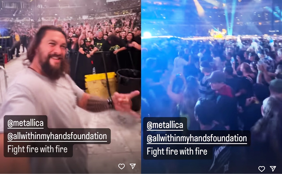 Jason Momoa es captado en el "slam" de un concierto de Metallica