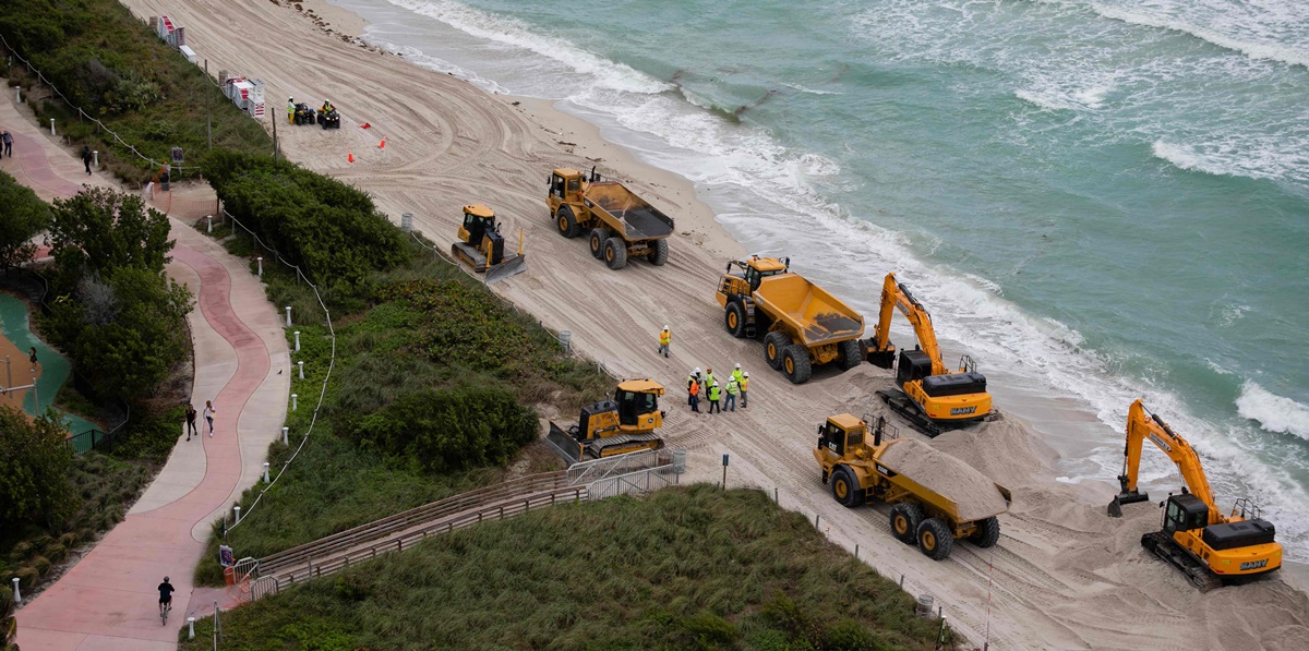 EU vierte arena en playas de Miami Beach erosionadas  