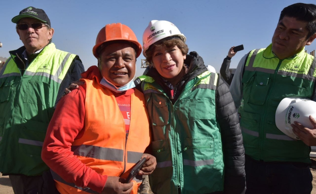 Delfina Gómez supervisa avances del Trolebús Chalco-Santa Martha