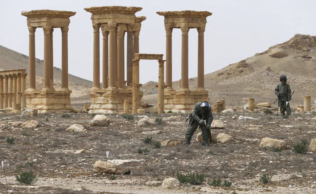 Ruinas de Palmira, un peligroso campo minado