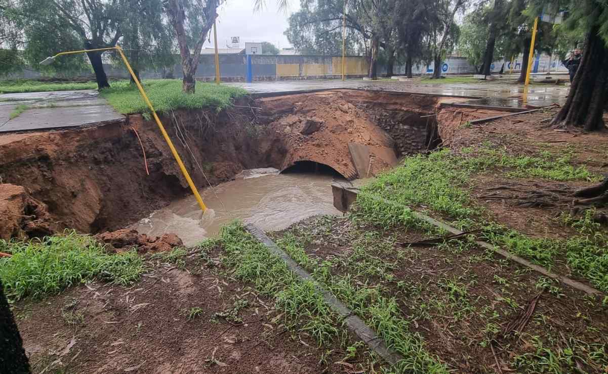 Lluvias torrenciales dejan un muerto y un policía desaparecido en Aguascalientes