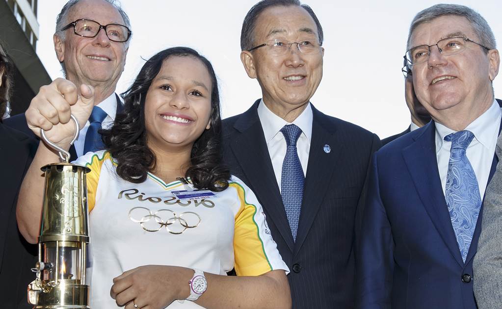 Antorcha olímpica lleva mensaje de paz y esperanza a la ONU