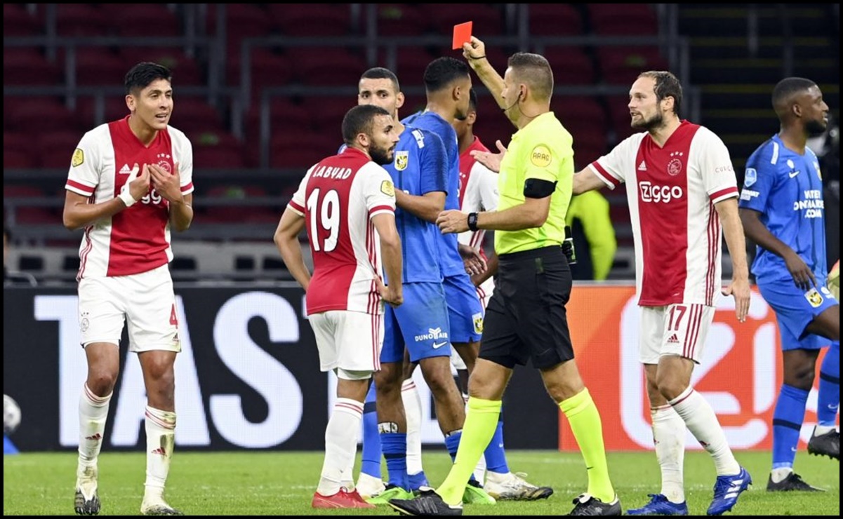 Edson Álvarez es expulsado en el Ajax vs Vitesse