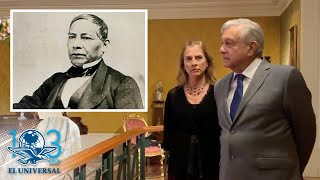 AMLO y Beatriz Gutiérrez Müller muestran habitación donde vivió y murió Benito Juárez