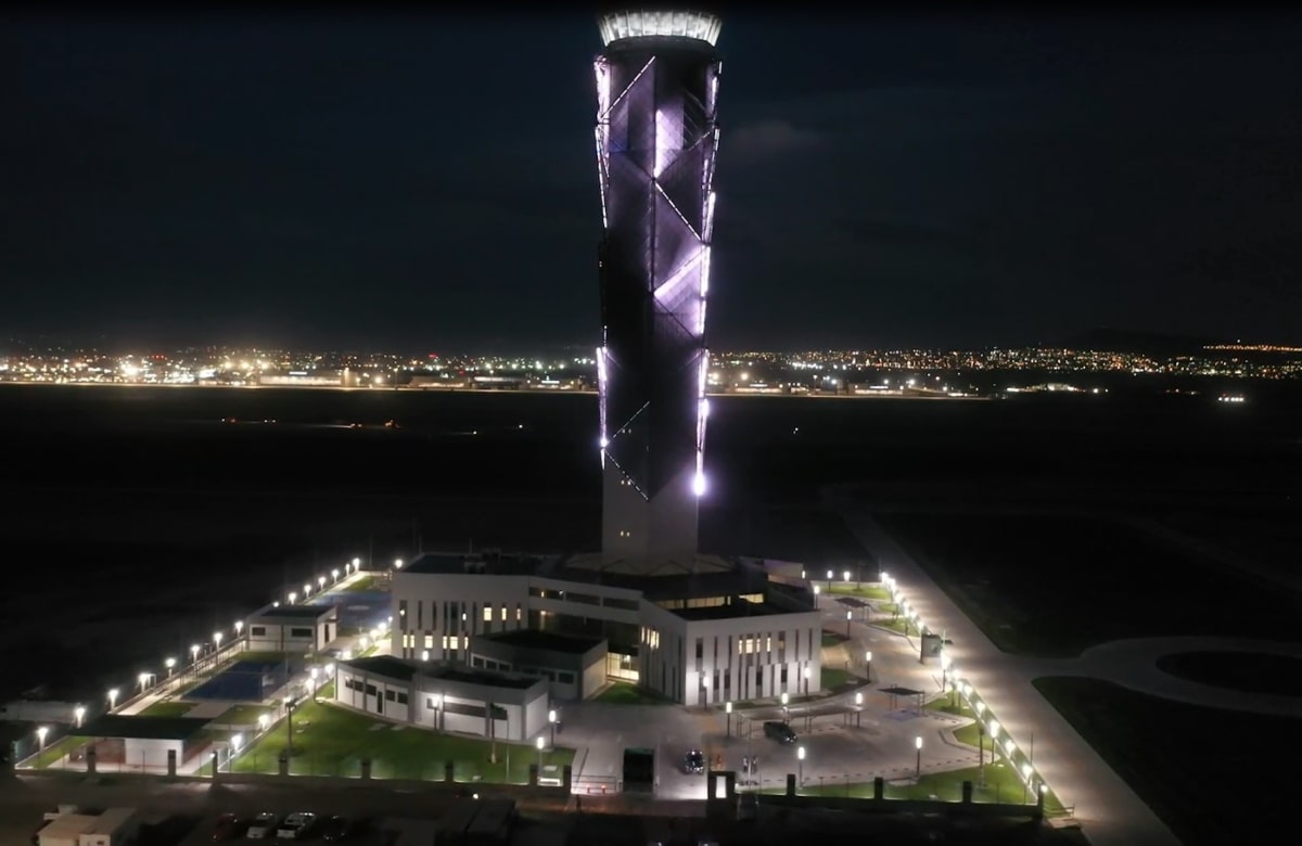 Torre de Control del AIFA inspirada en el Macuahuitl, arma ceremonial del Guerrero Azteca