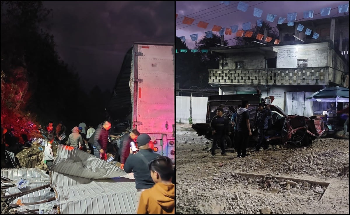 Suman tres personas muertas por accidente de tráiler en Oxchuc, Chiapas