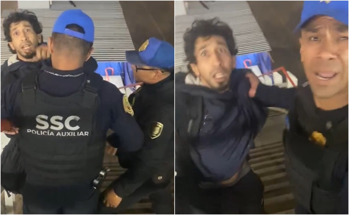 Tras video íntimo de Luna Bella, policías sacan a hombre con perrito del Metro de la CDMX