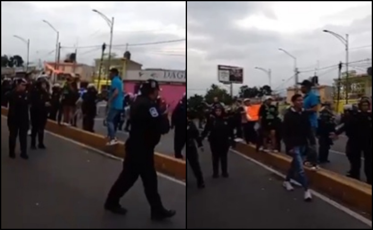 Tras 12 horas, policías retiran bloqueo de comerciantes afectados por obras de la Línea 12