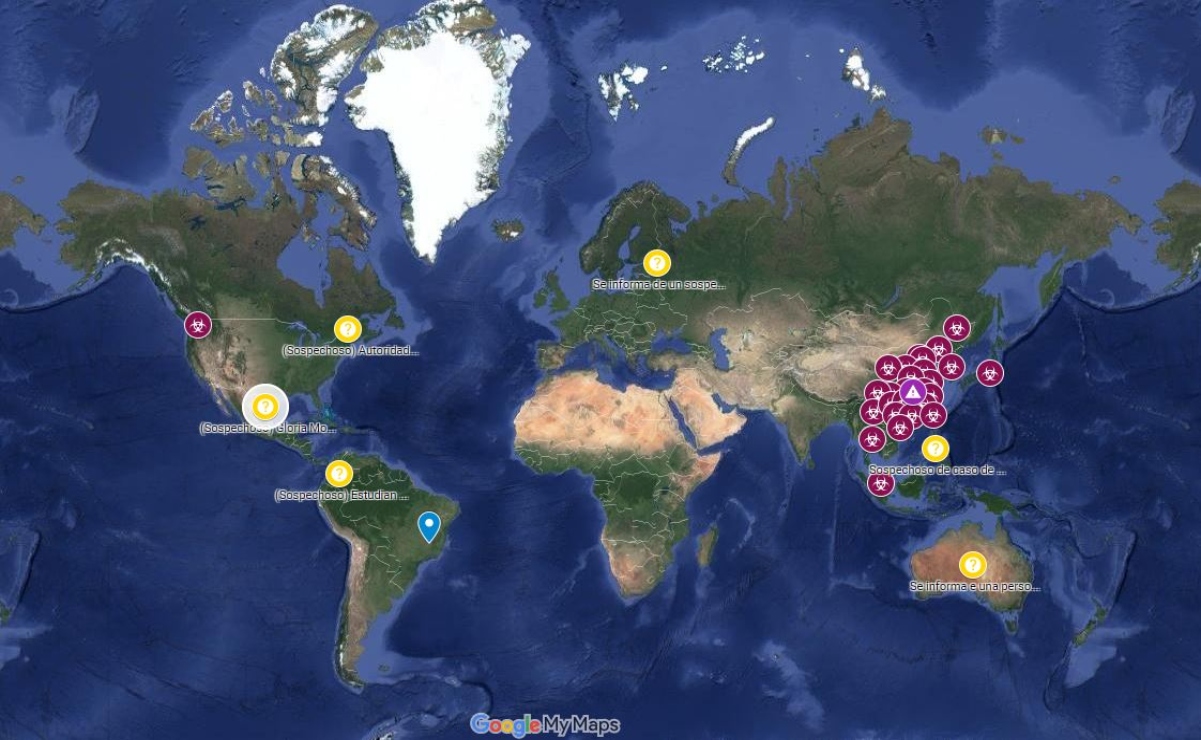Surgen mapas en Google para seguir propagación del coronavirus