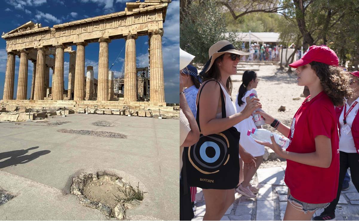 Decepcionados los turistas que visitan la Acrópolis de Atenas; fue cerrada por ola de calor