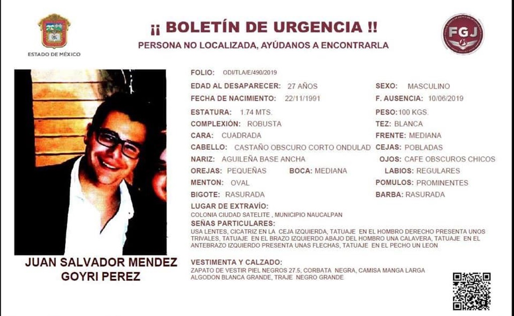 Reportan desaparición de joven de 27 años en Naucalpan, Edomex