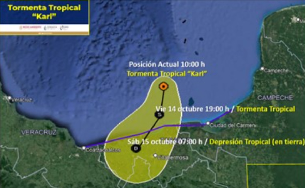 Ante llegada de “Karl”, emiten Alerta Amarilla para ocho municipios de Tabasco  