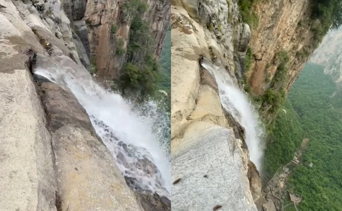 Parque en China engaña a turistas y hace pasar tubería por cascada. VIDEO 