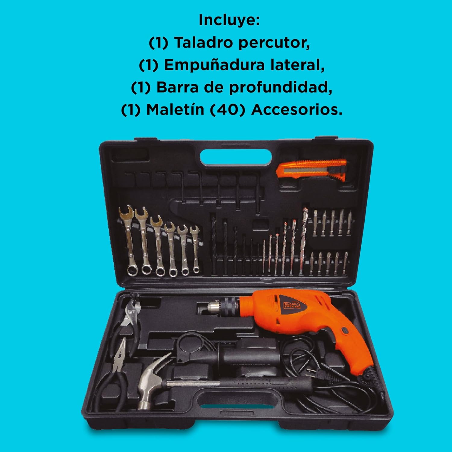 BLACK+DECKER Taladro Rotomartillo con 40 herramientas - Foto 5