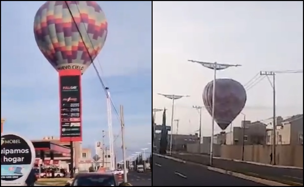 VIDEO: Reportan aterrizaje de emergencia de un globo aerostático en Tecámac