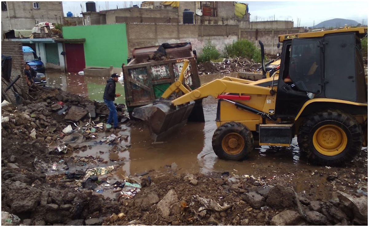 ¡Activan plan de emergencia! Dren Chimalhuacán sufre daños por lluvias; río con aguas residuales se desborda