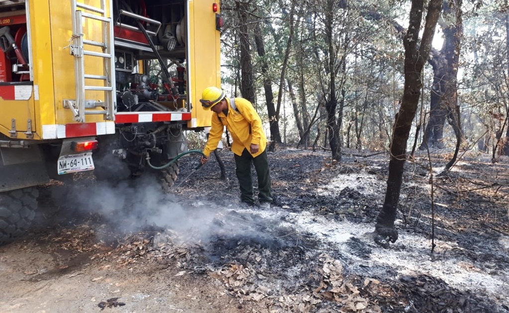 Brigadistas atienden incendio forestal en el norte de Cuernavaca