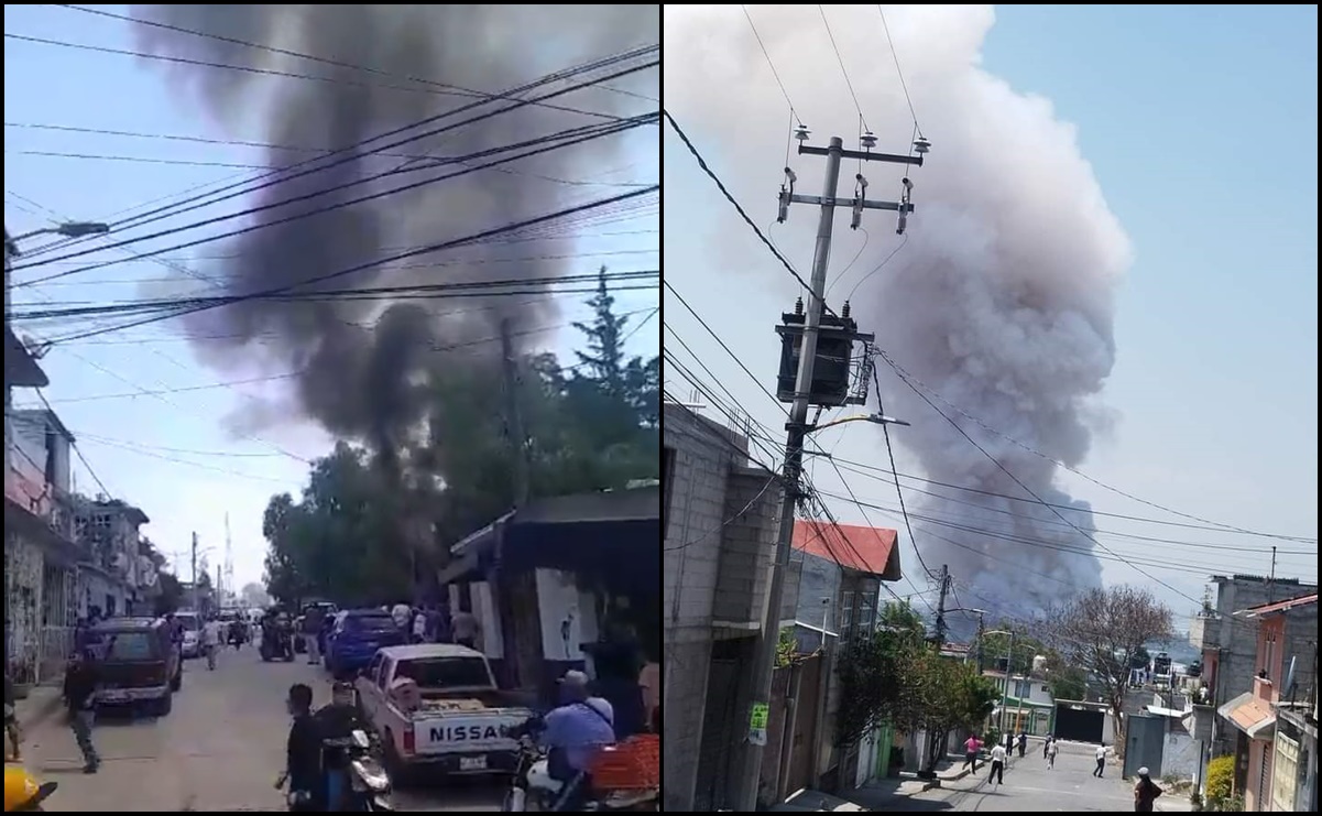 Reportan explosión en supuesta fabrica de pirotecnia en Tultepec, Edomex