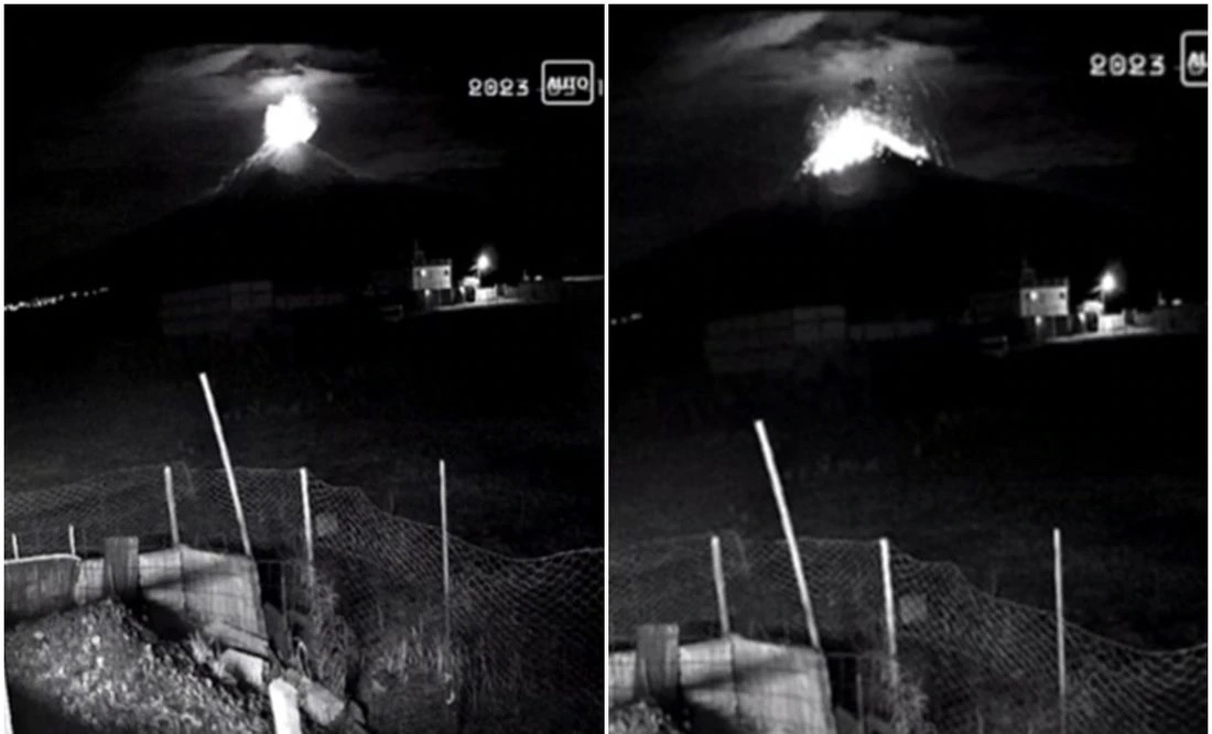 VIDEO: Así se vio explosión en Popocatépetl desde la cámara de videovigilancia de una casa