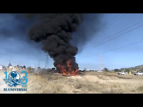Se incendia toma clandestina en ducto de Pemex en Axapusco, Edoméx