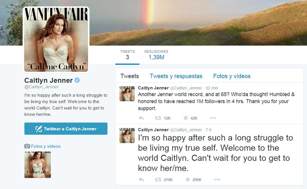 Caitlyn Jenner rompe récord en Twitter
