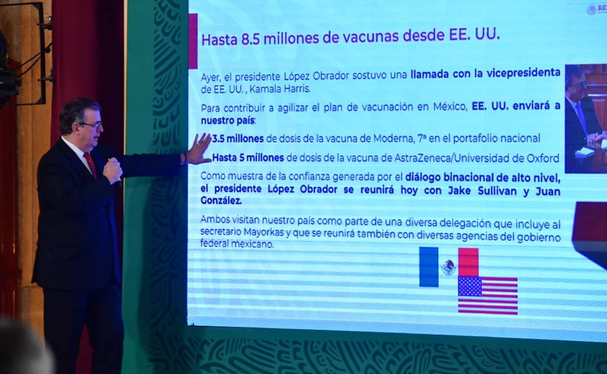 EU enviará a México 8.5 millones de dosis de vacunas contra Covid-19: Ebrard