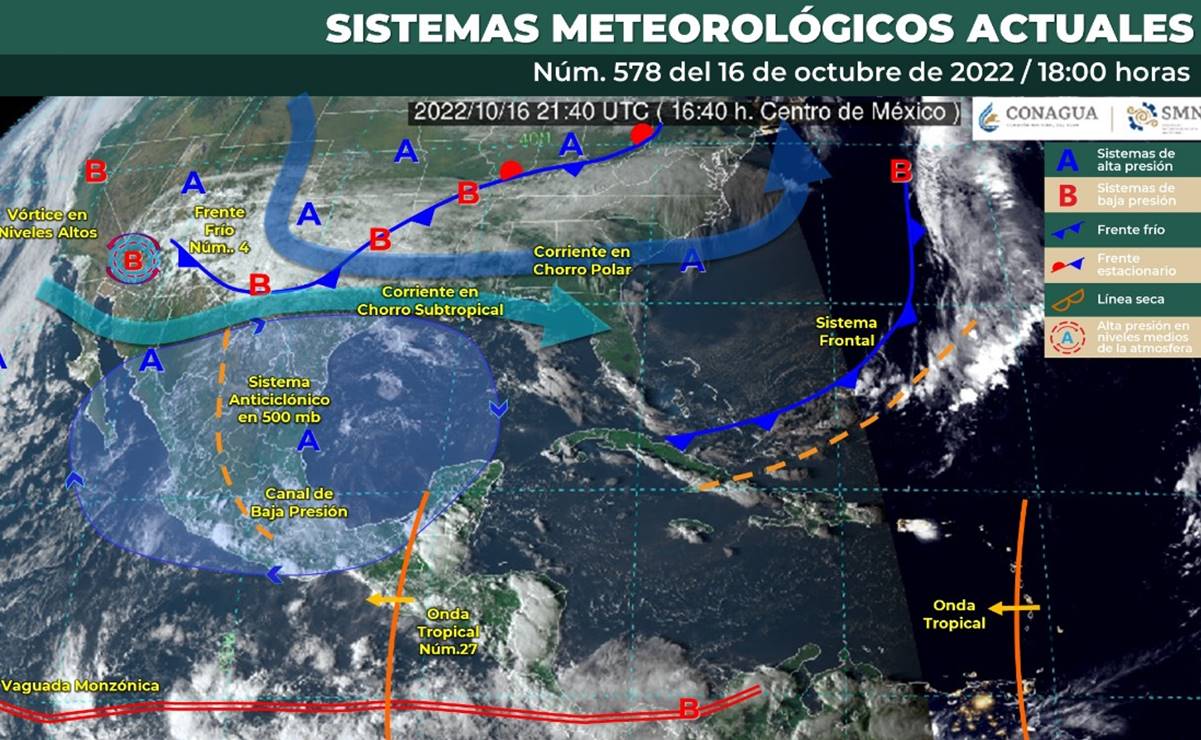 ¡Prepárate para la entrada del Frente Frío Número 4! Así estará el clima este lunes