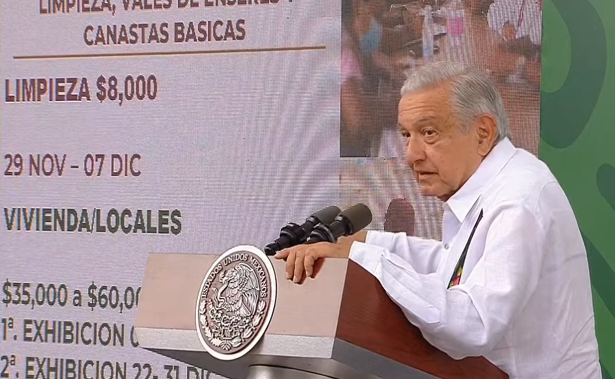 AMLO anuncia 8 mil pesos por hogar en Acapulco para limpieza y manda mensaje a “malandros”