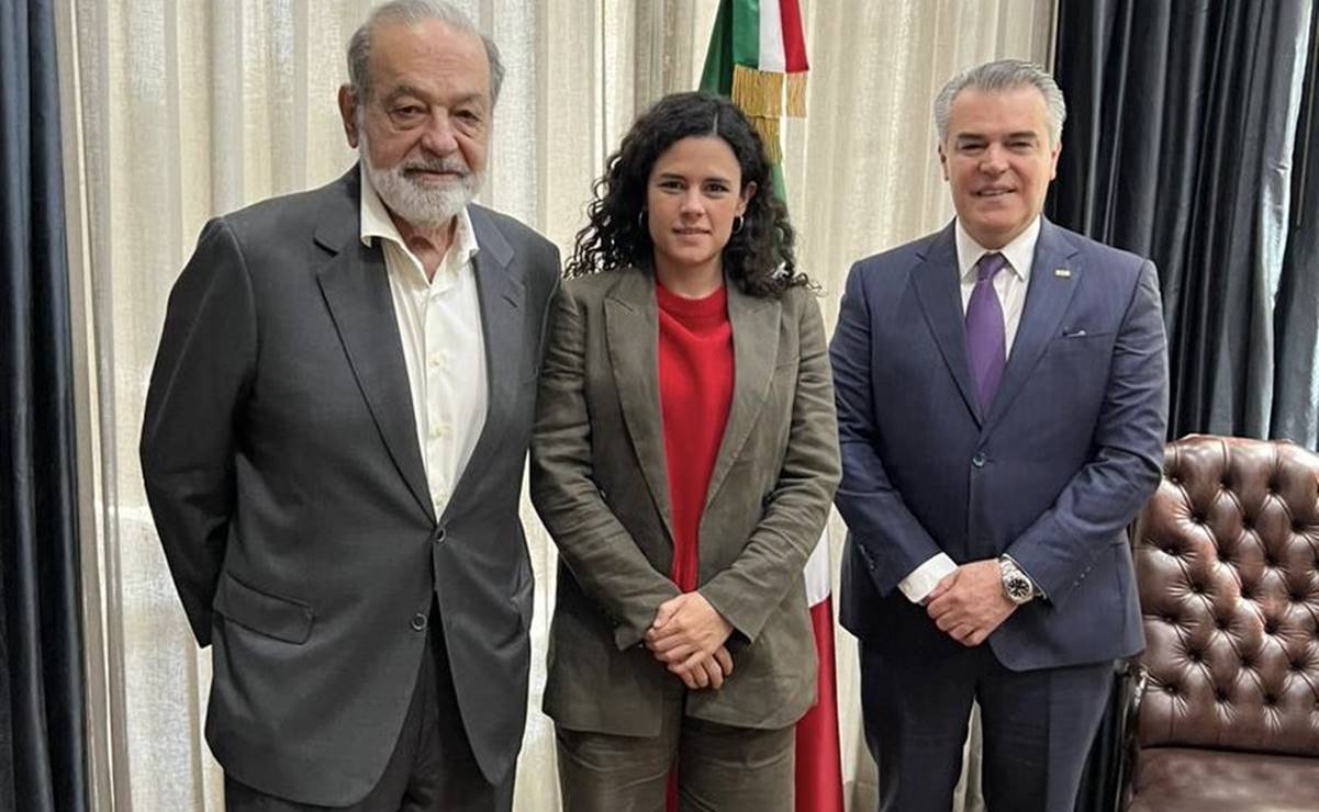 Luisa María Alcalde se reúne con el empresario Carlos Slim y Francisco Cervantes, presidente del CCE