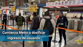 Metro dosifica entrada de usuarios ante Covid-19