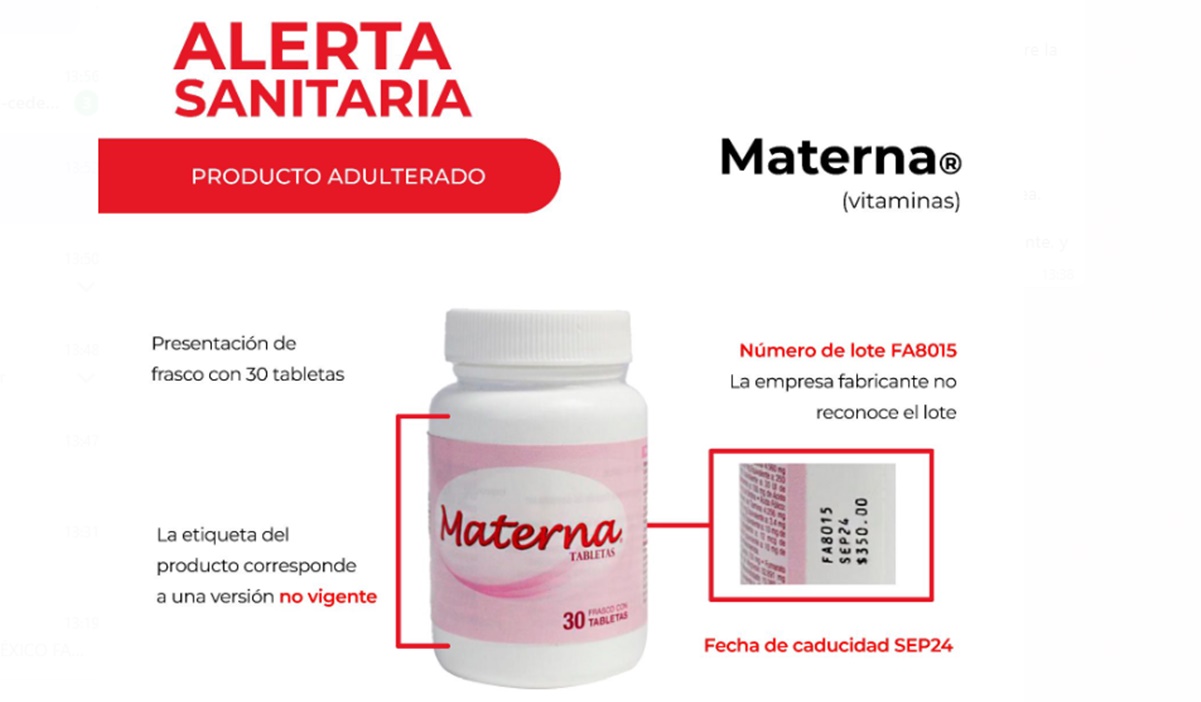 ¡Cuidado! Cofepris alerta sobre adulteración de vitaminas para preconcepción, embarazo y lactancia