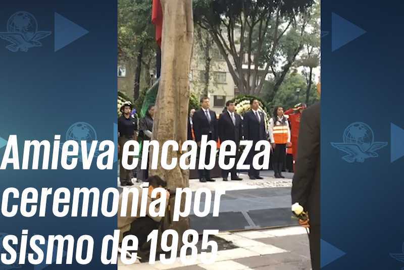 Encabeza Amieva ceremonia por 33 años del sismo de 1985