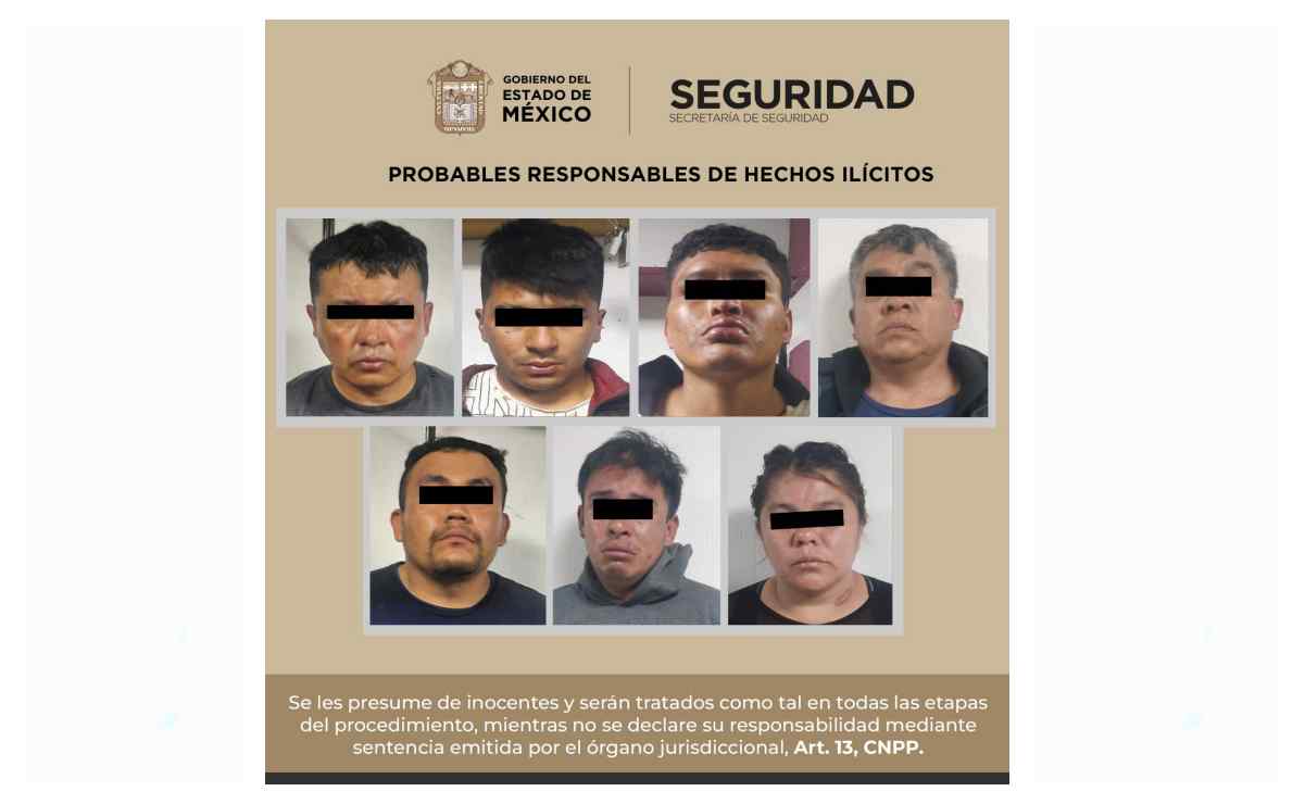 Detienen a 7 personas en el Estado de México; están acusados de asesinar a elemento de Secretaría de Seguridad mexiquense 