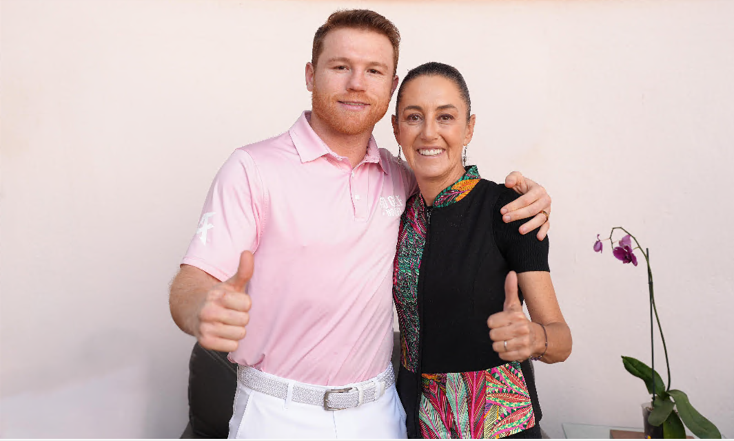 "Canelo" Álvarez comparte rituales de éxito con Claudia Sheinbaum; "Sé que va a ganar", dice