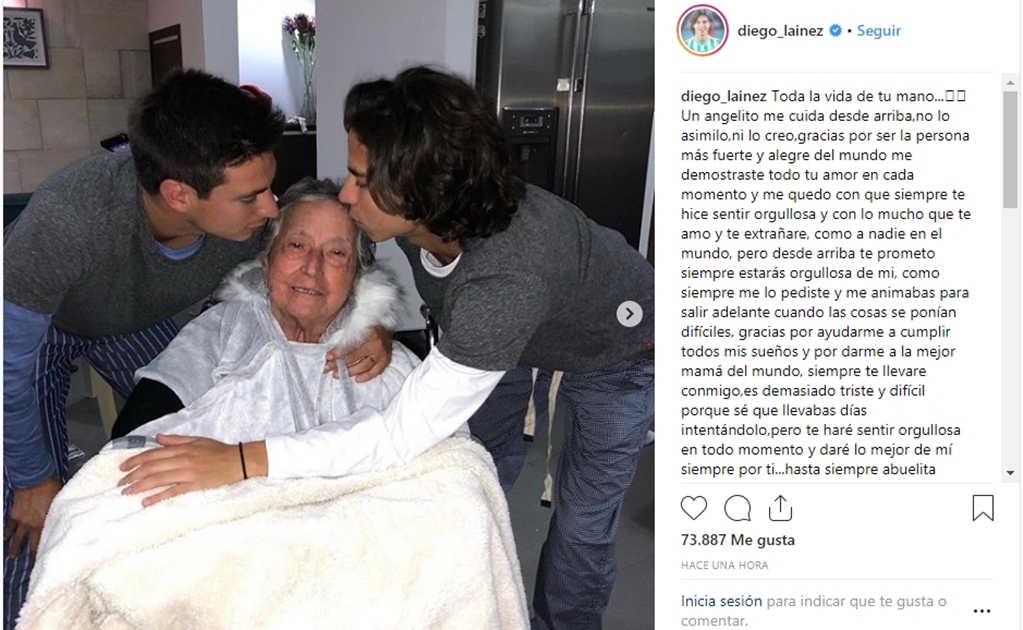 Emotiva despedida de Diego Lainez a su abuelita