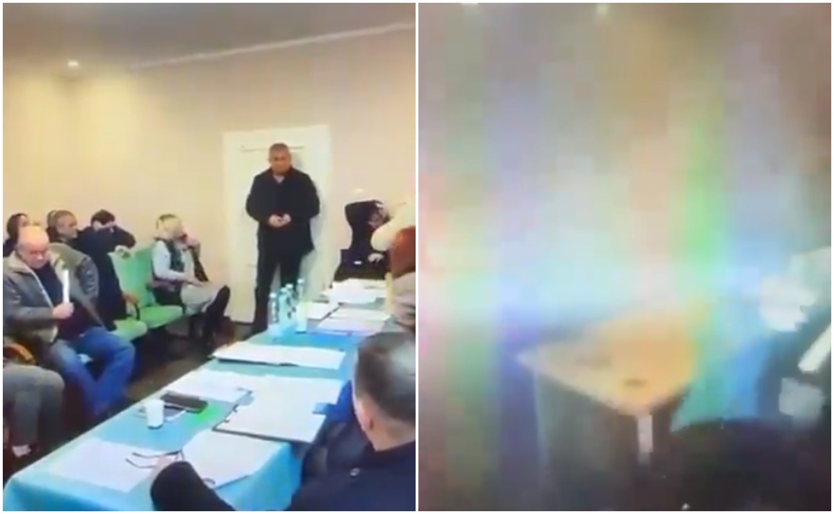 Funcionario ucraniano lanza granada en plena reunión y causa 26 heridos. VIDEO