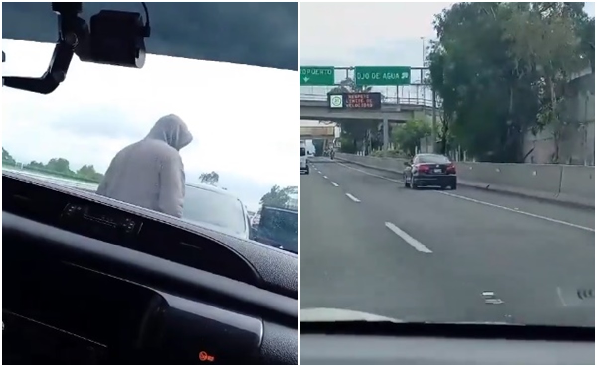 VIDEO ¡Chuchín, no te duermas, auxilio!: Padre e hijo son baleados por dos sujetos sobre la autopista México-Pachuca