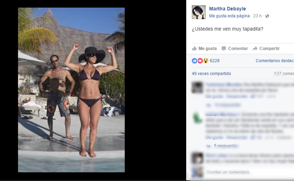 Martha Debayle muestra su figura en bikini