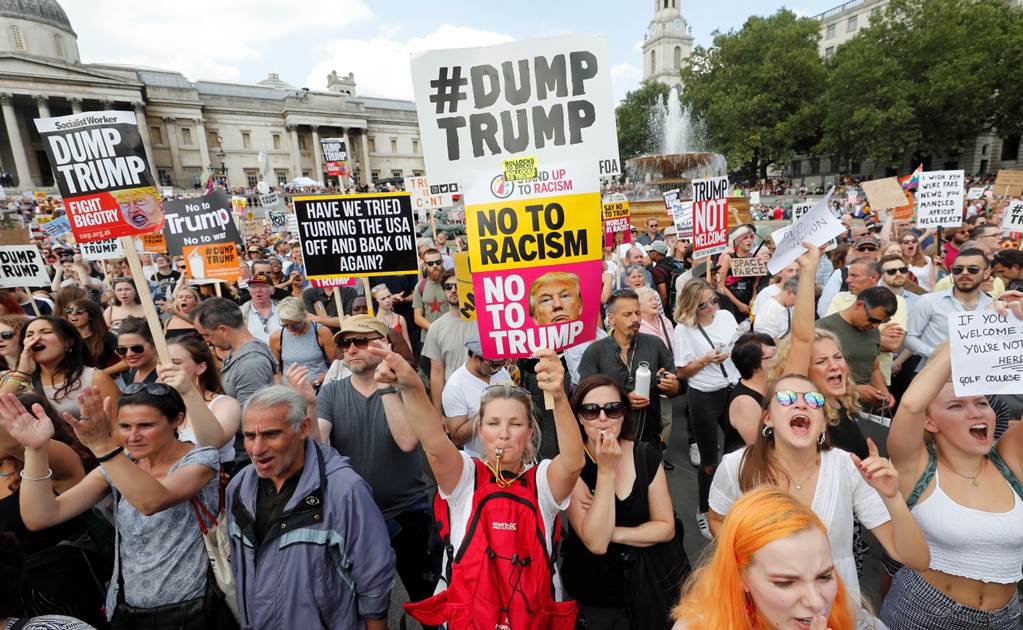 Disfraces y proclamas reivindicativas en Londres contra la visita de Trump