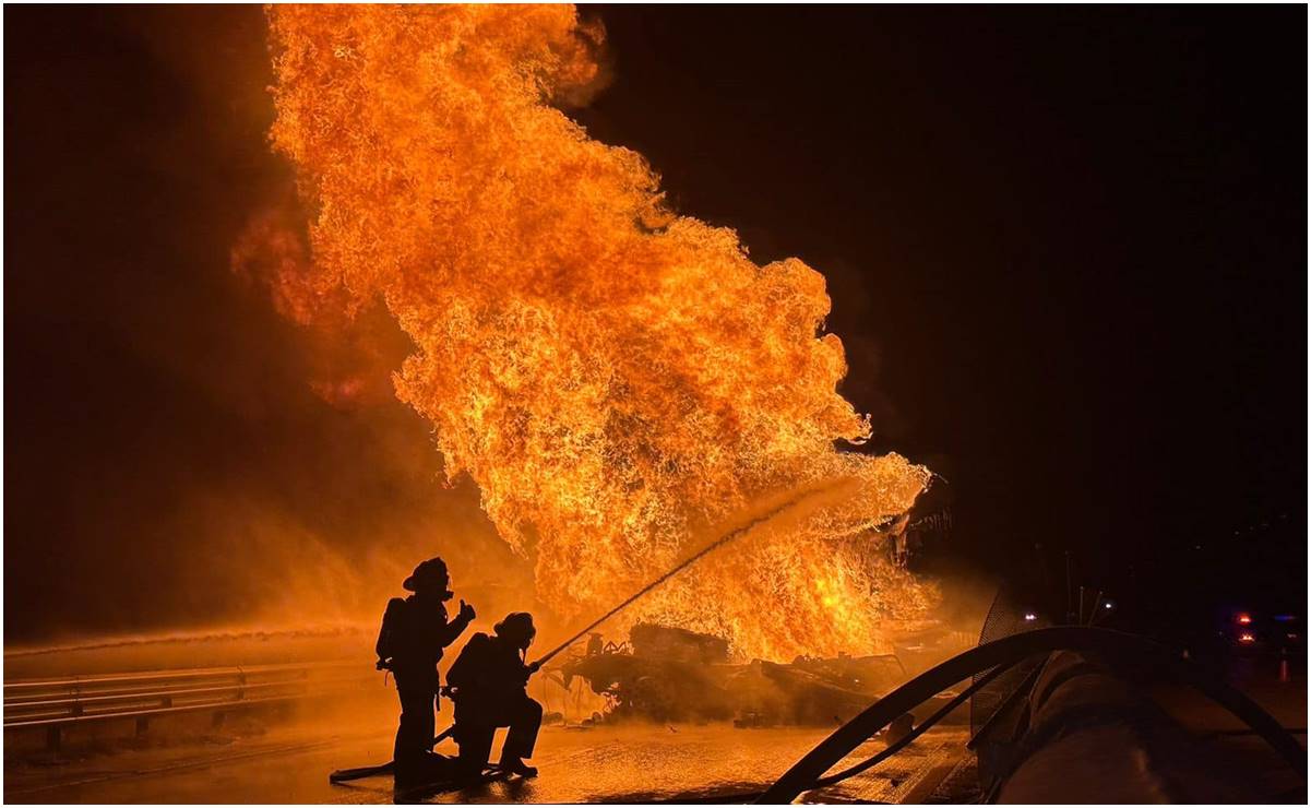 FOTOS: Se incendia pipa de combustible en el libramiento Noreste de Querétaro-Chichimequillas