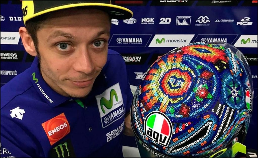 Rossi usará casco huichol en Moto GP