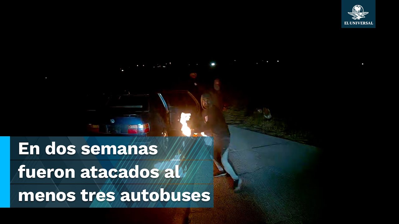 Lanzan bombas molotov a autobuses con pasajeros a bordo en Toluca