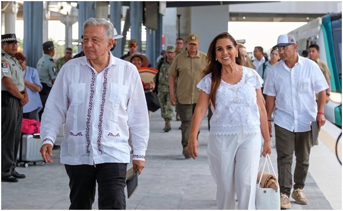 AMLO supervisa trabajos del Tren Maya durante visita a Yucatán y Quintana Roo 