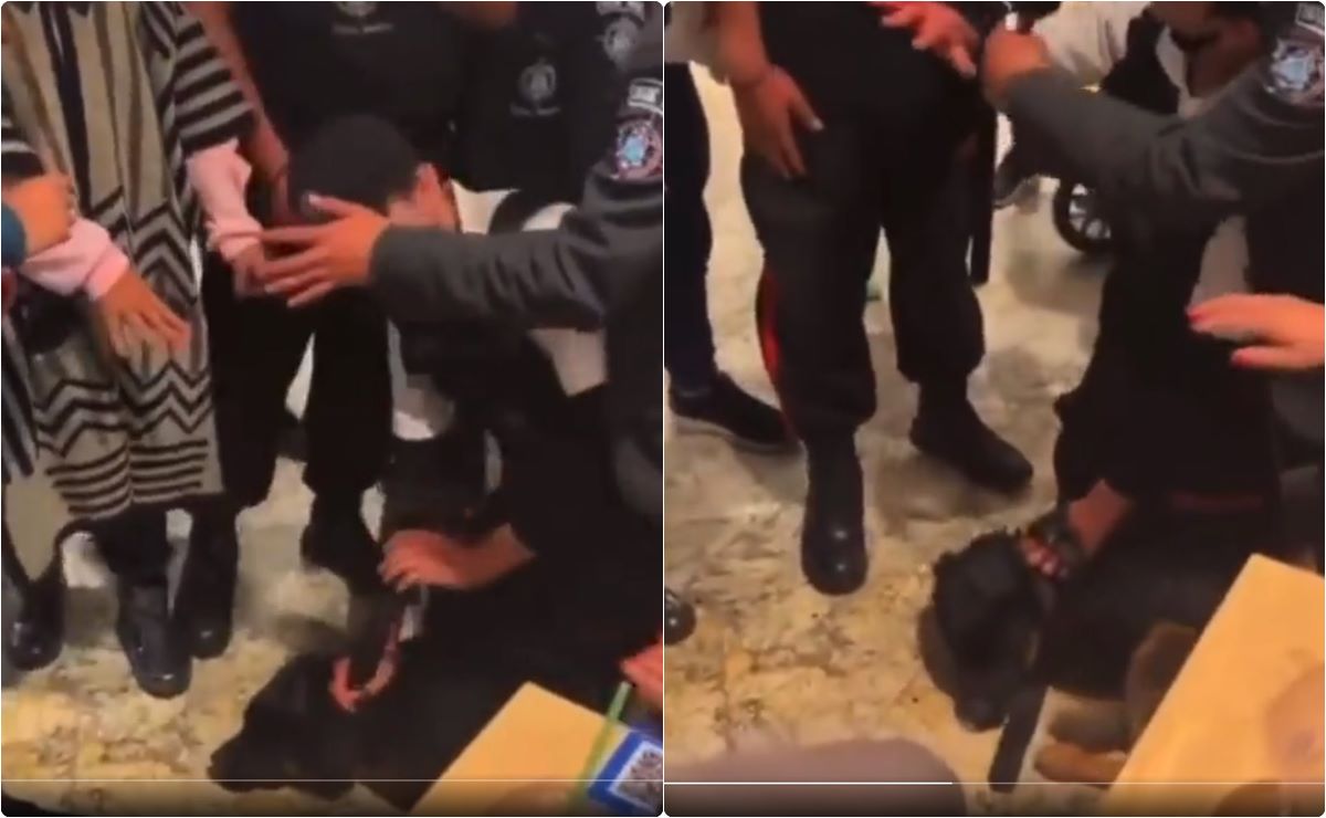 Video exhibe maltrato animal en Plaza Satélite: perrito habría entrado a protegerse de la lluvia