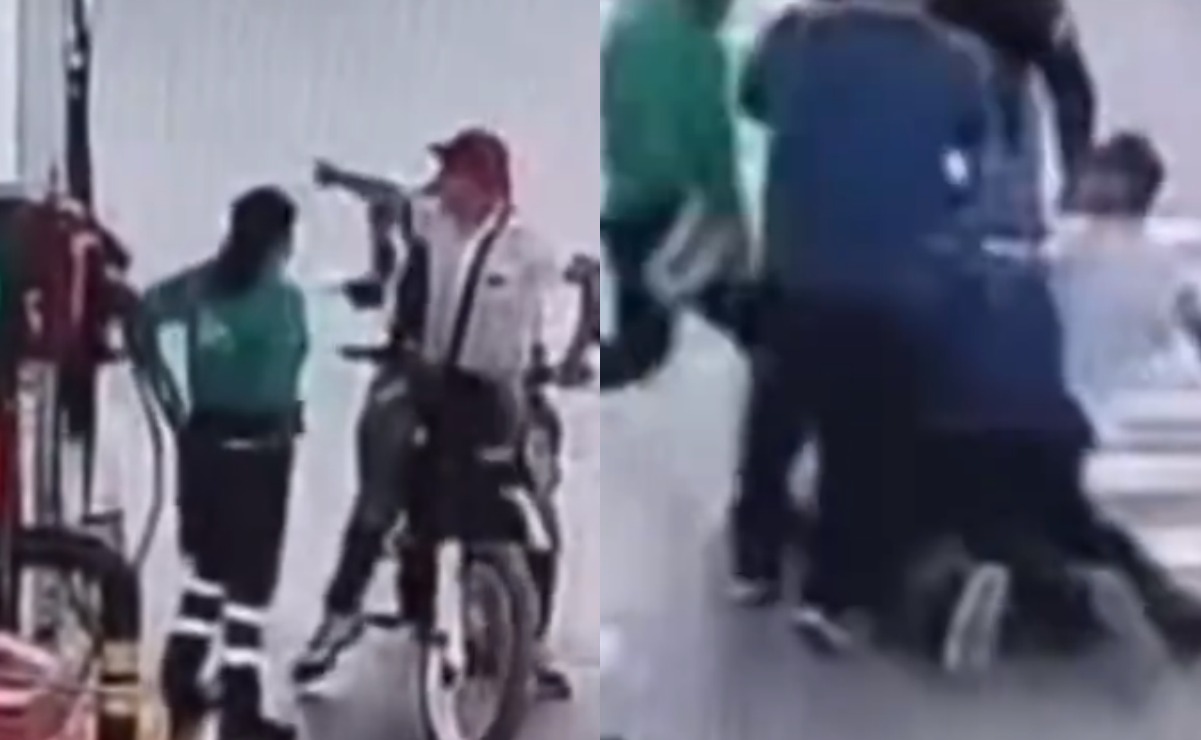 VIDEO: Tras intento de asalto en gasolinería del Edomex, ladrones fueron golpeados y rociados con gasolina