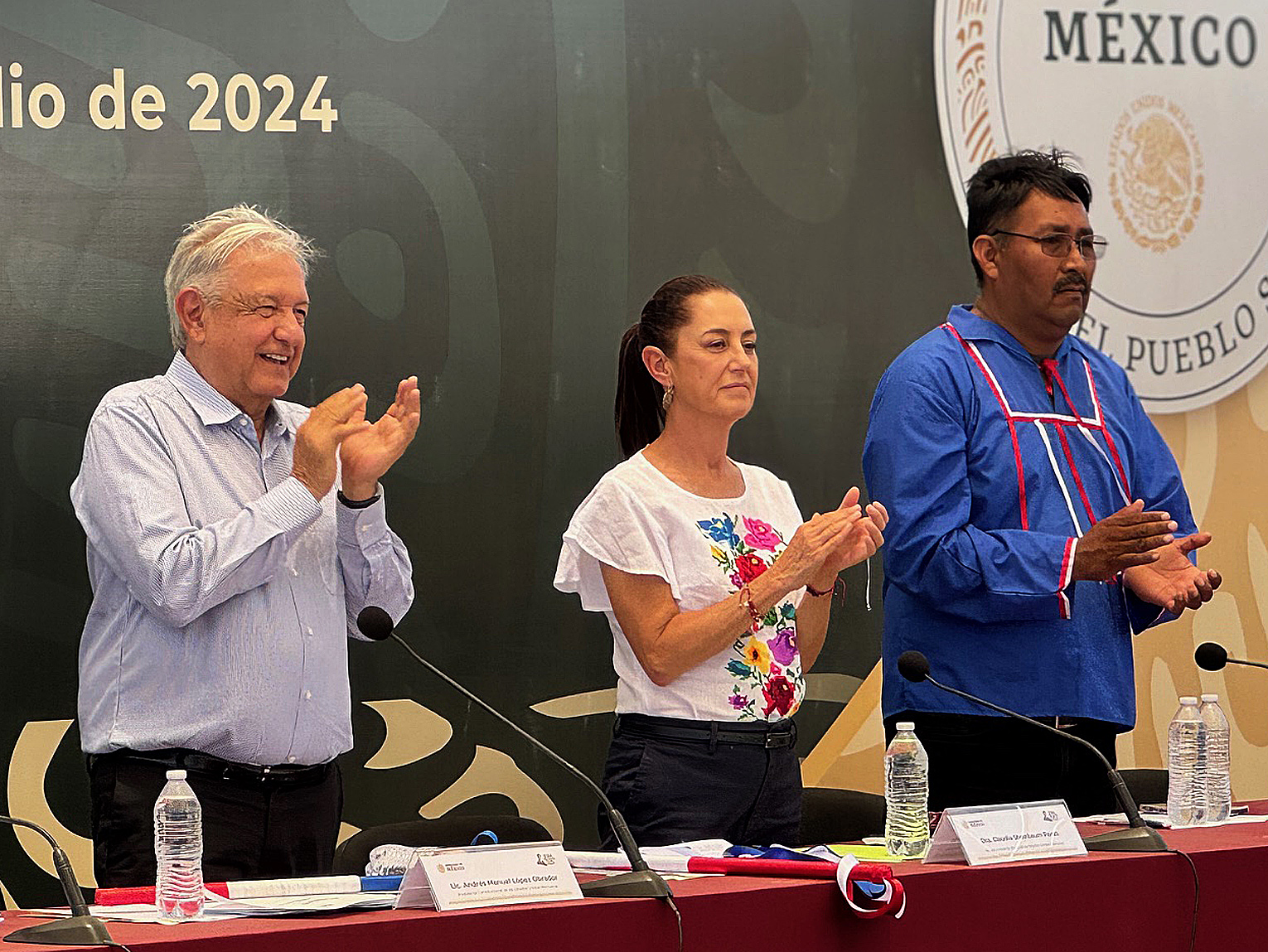 AMLO y Claudia Sheinbaum inauguran primer distrito de riego operado por indígenas