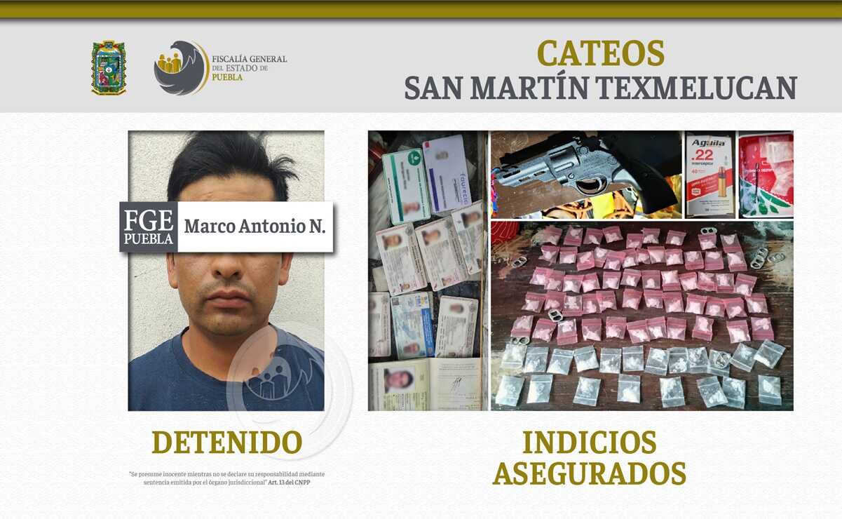 Aseguran más de 140 dosis de droga y 7 vehículos en Puebla