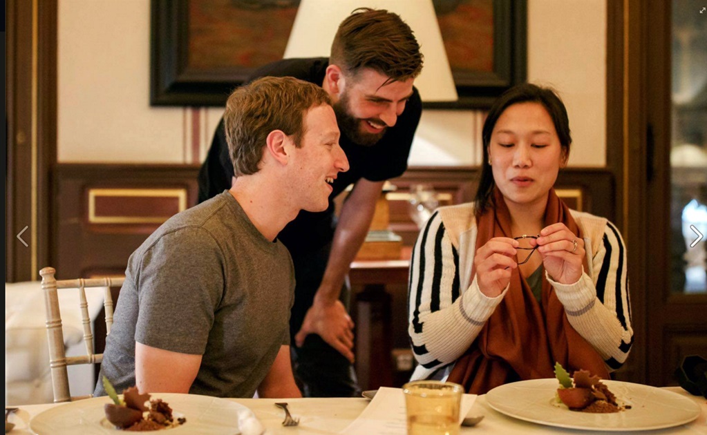 Zuckerberg celebra cumple de su esposa junto a Piqué
