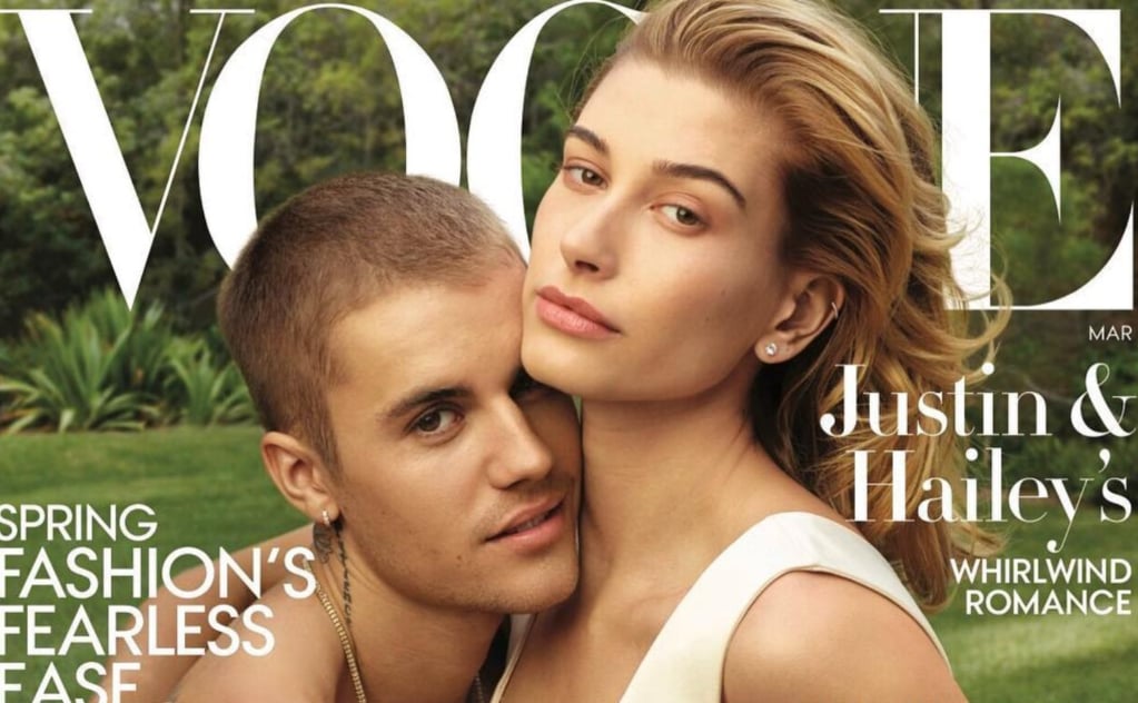 Justin y Hailey Bieber protagonizan portada de revista Vogue