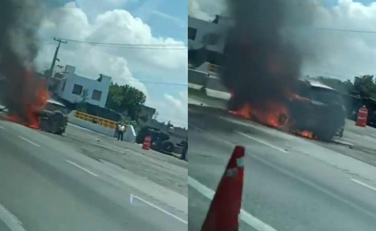 VIDEO: Se incendia camioneta en la Autopista México-Querétaro; conductor resulta ileso